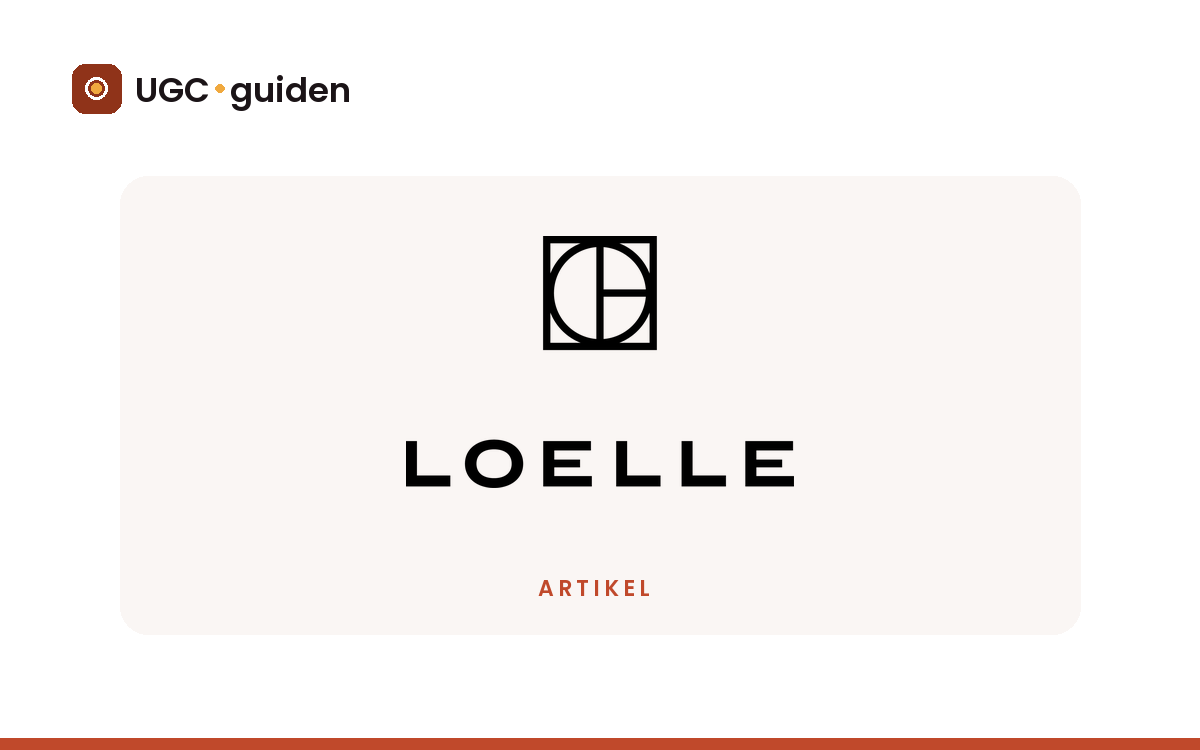 Loelles logotyp på ljus platta i UGC-guidens formgivning